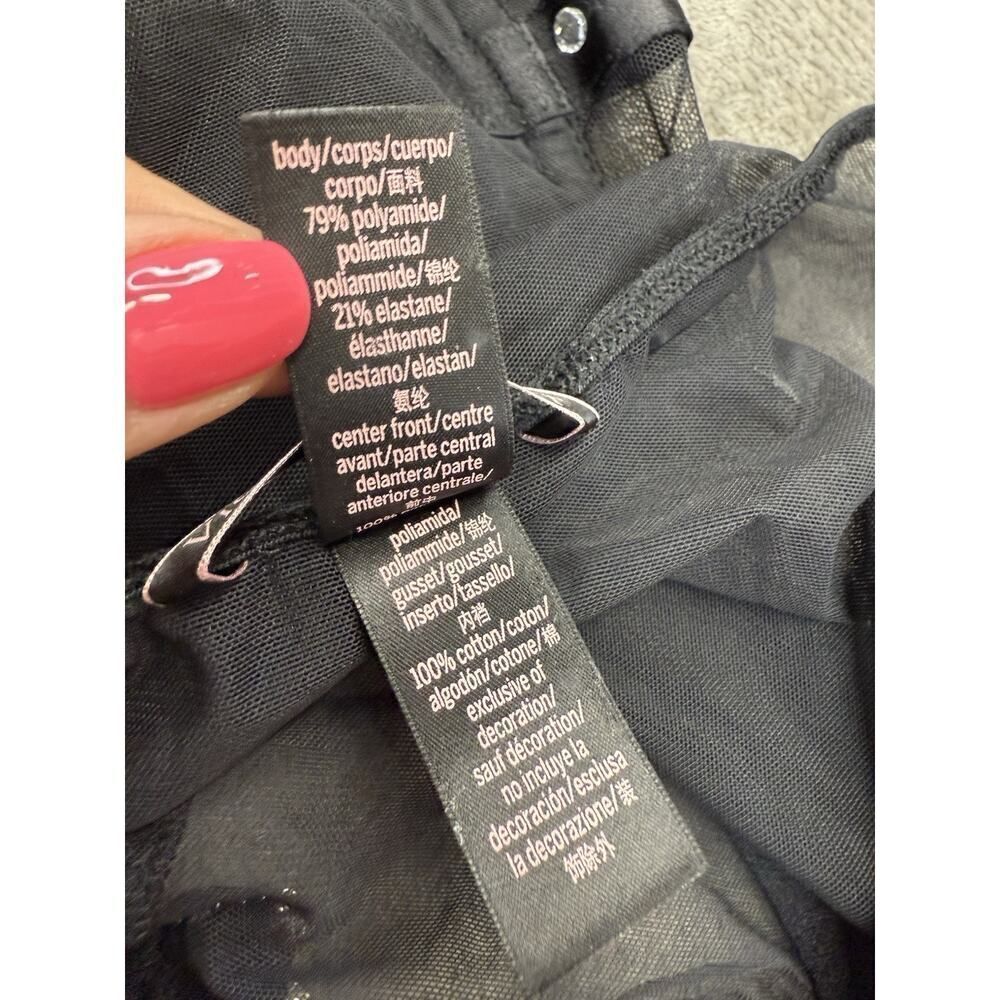 Victoria’s Secret Star Teddy Black Bodysuit Swarovski Rhinestones Medium - Picture 15 of 16